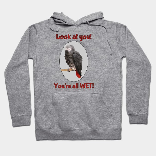 African Grey Parrot on Perch Hoodie by Einstein Parrot